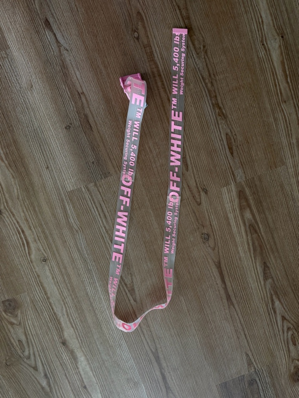 Off-White Pink Industrial Belt with White Logo